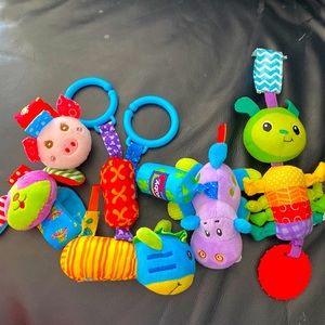 Baby wrist rattles and hanging toys